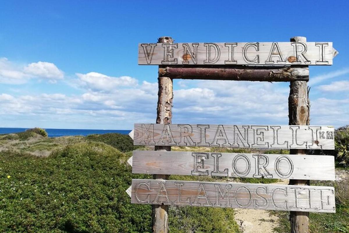 un cartello per una spiaggia con l'oceano sullo sfondo