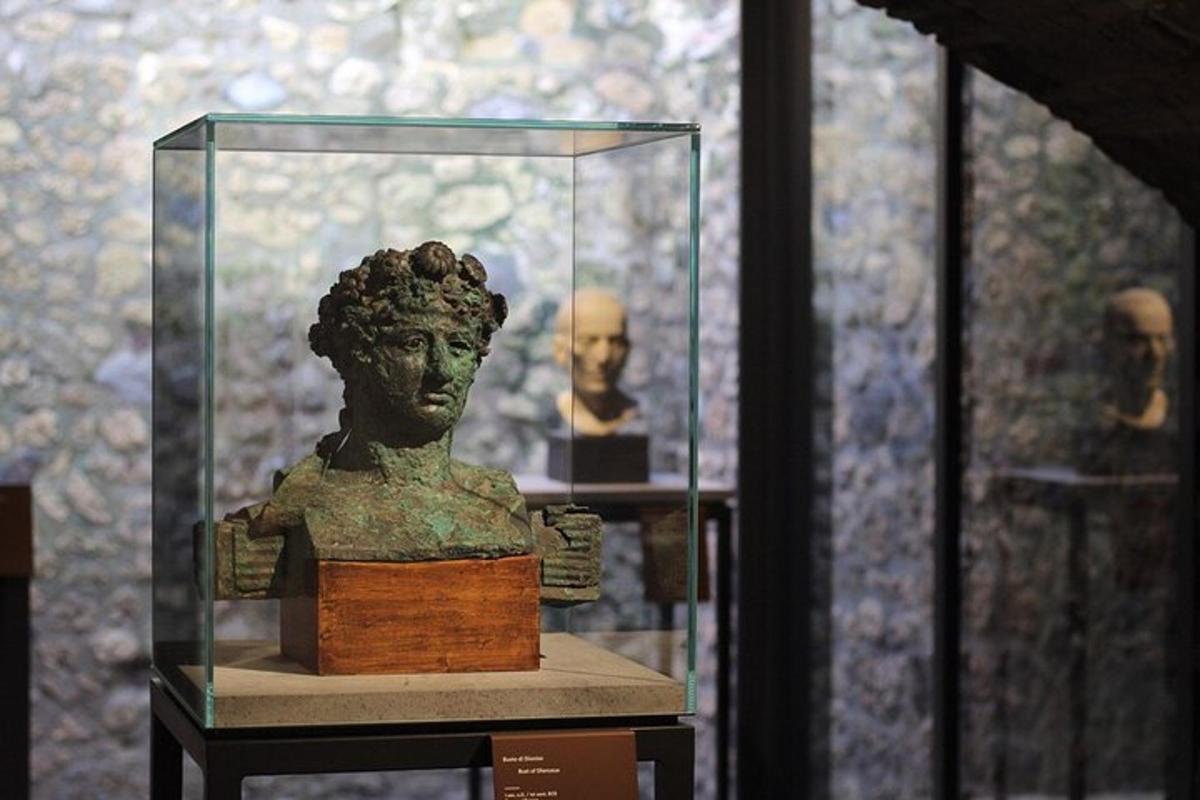 un busto di donna in una teca di vetro