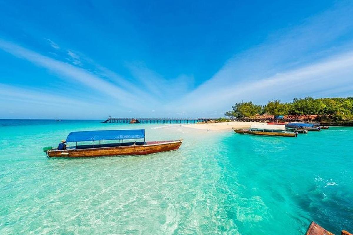 due barche in acqua vicino a una spiaggia