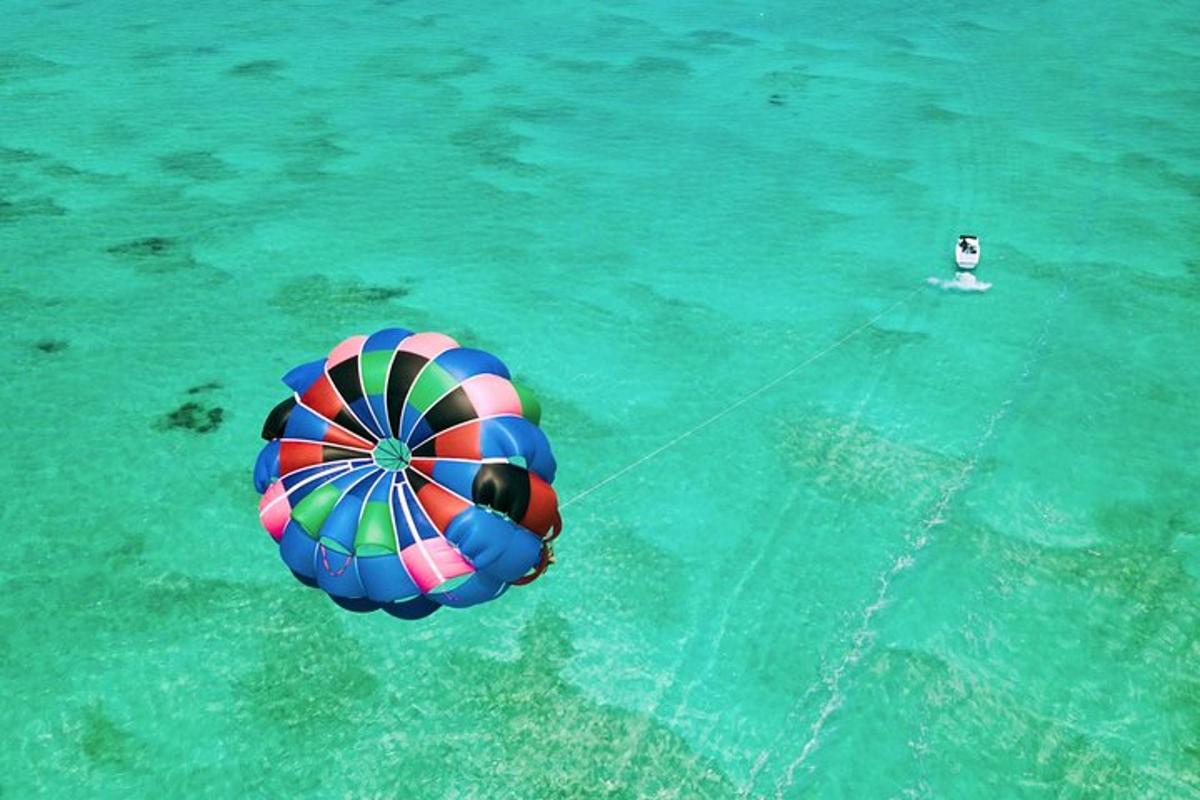 a colorful ball in the water in the ocean