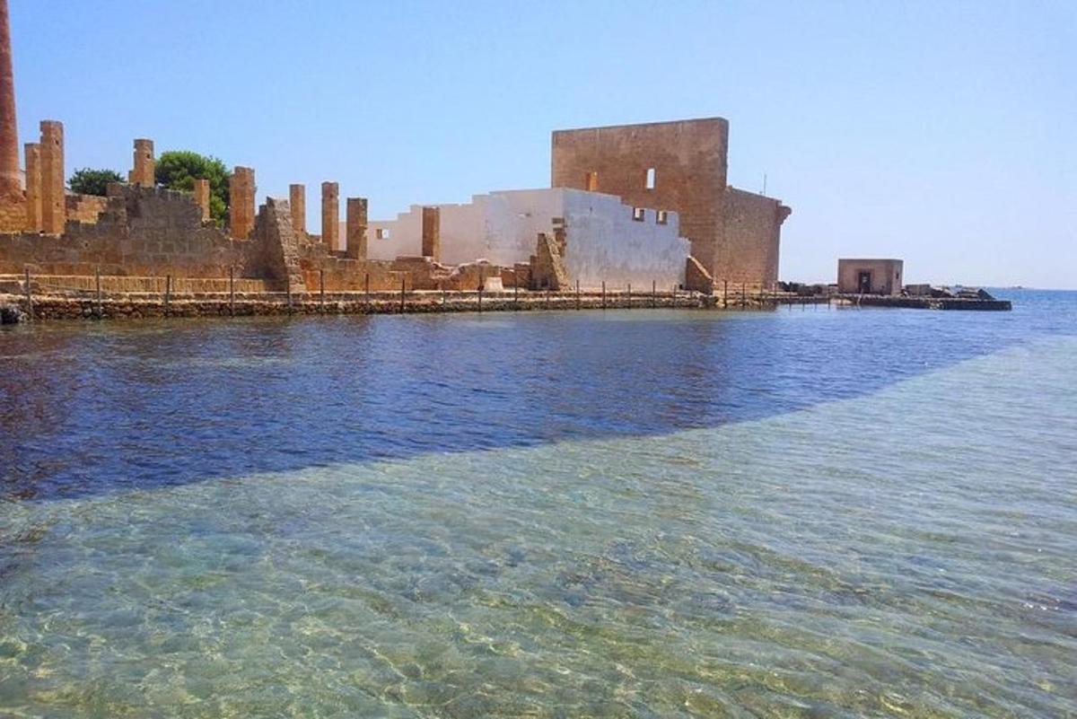 ένα μεγάλο υδάτινο σώμα με ένα κάστρο στο βάθος