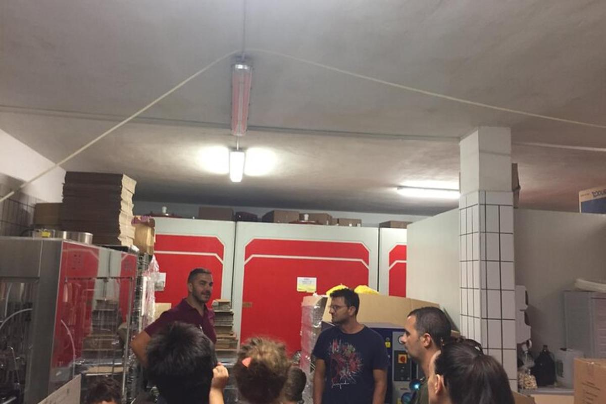 a group of people standing in a room