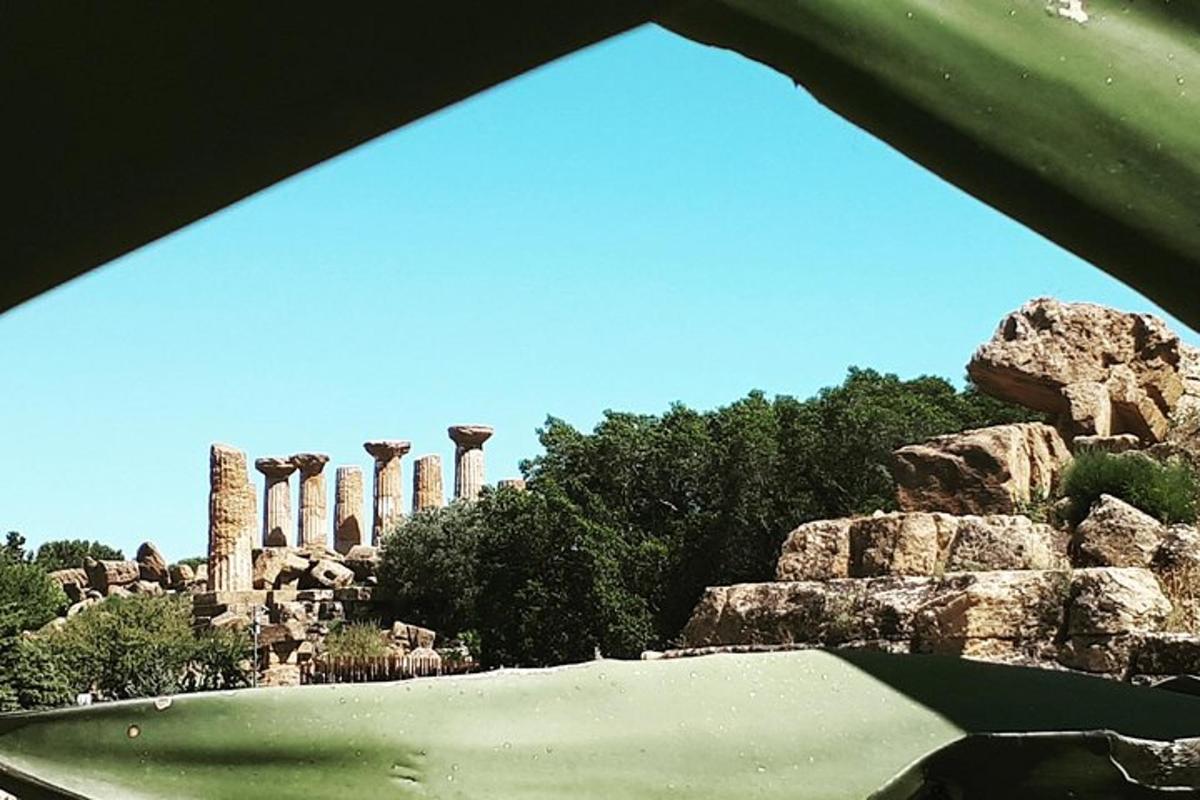 una vista delle rovine di un tempio