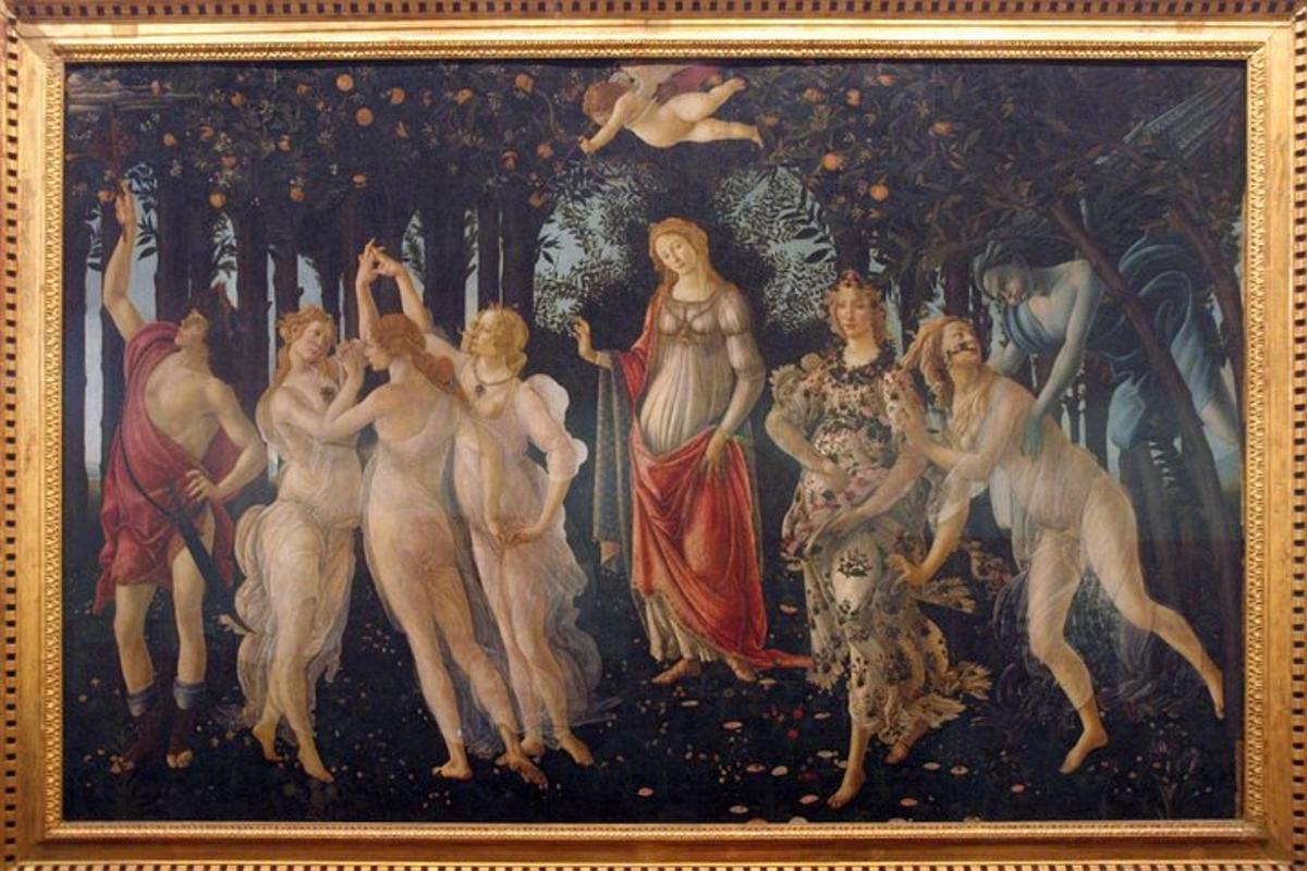 o pictură a unui grup de oameni adunați în grup