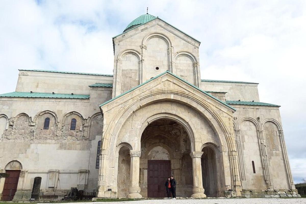 a man standing in front of a church