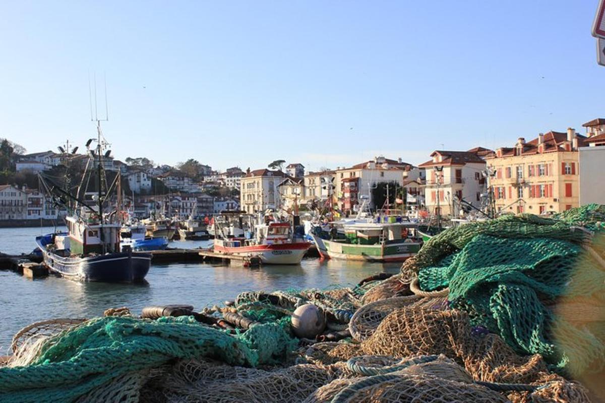 Un grupo de barcos están atracados en un puerto