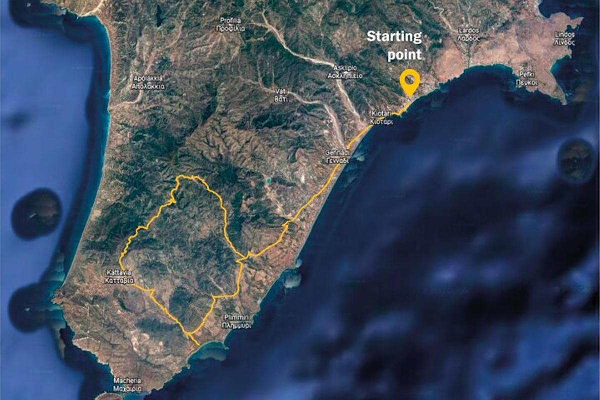 un mapa de l'illa del punt de partida