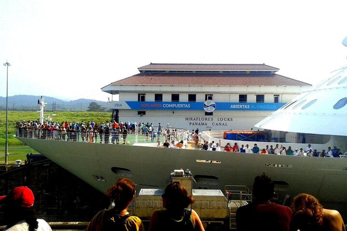 a large group of people on a cruise ship
