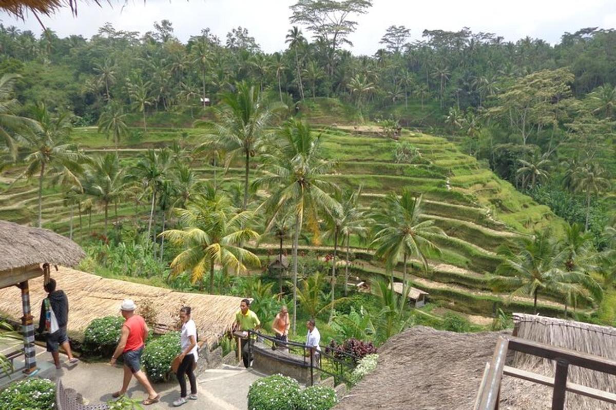 um grupo de pessoas caminhando em frente a um campo