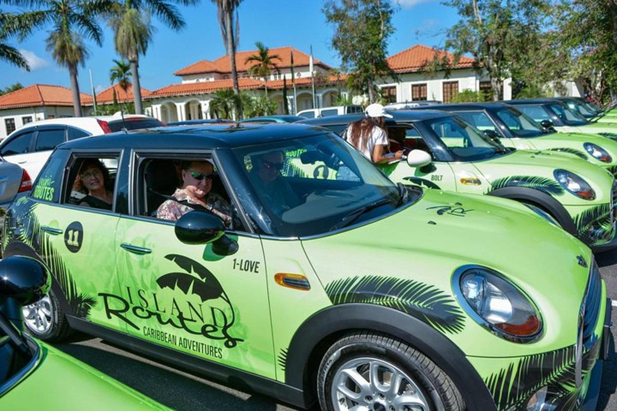 grupp rohelisi autosid pargitud parklasse