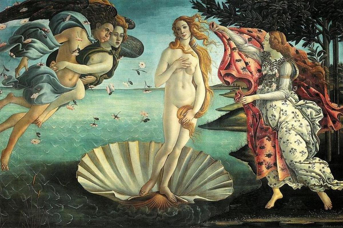 Una pintura de un hombre y una mujer en una mitología.