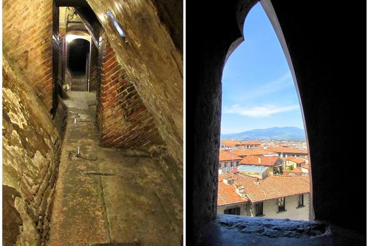 un arco in un edificio con vista sulla città