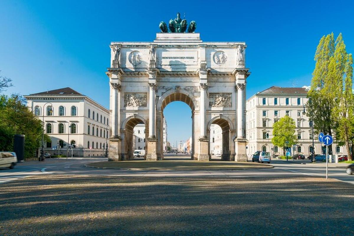 a large arch in front of a building