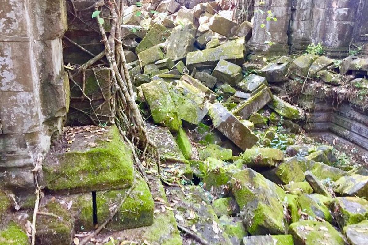 гомила камења са зеленом маховином на њој