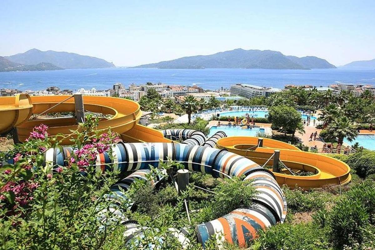 a water park with a bunch of water slides