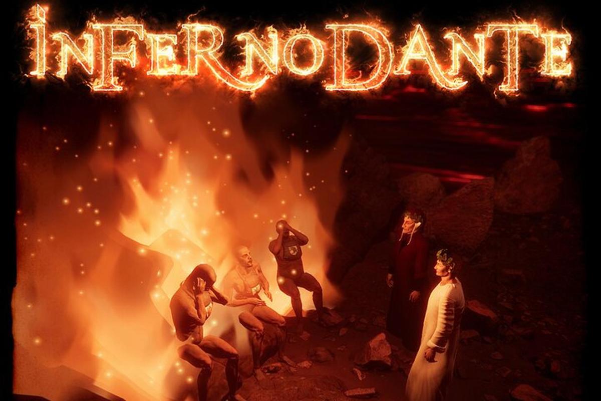 hópur fólks stendur fyrir framan eld