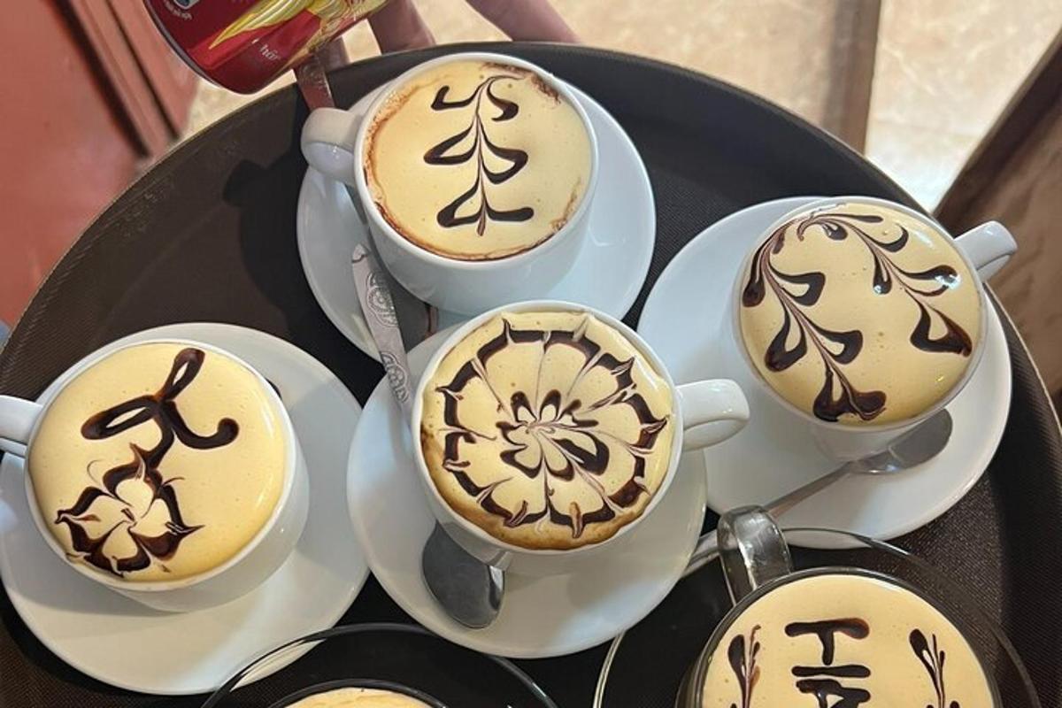 a group of coffee cups on a table