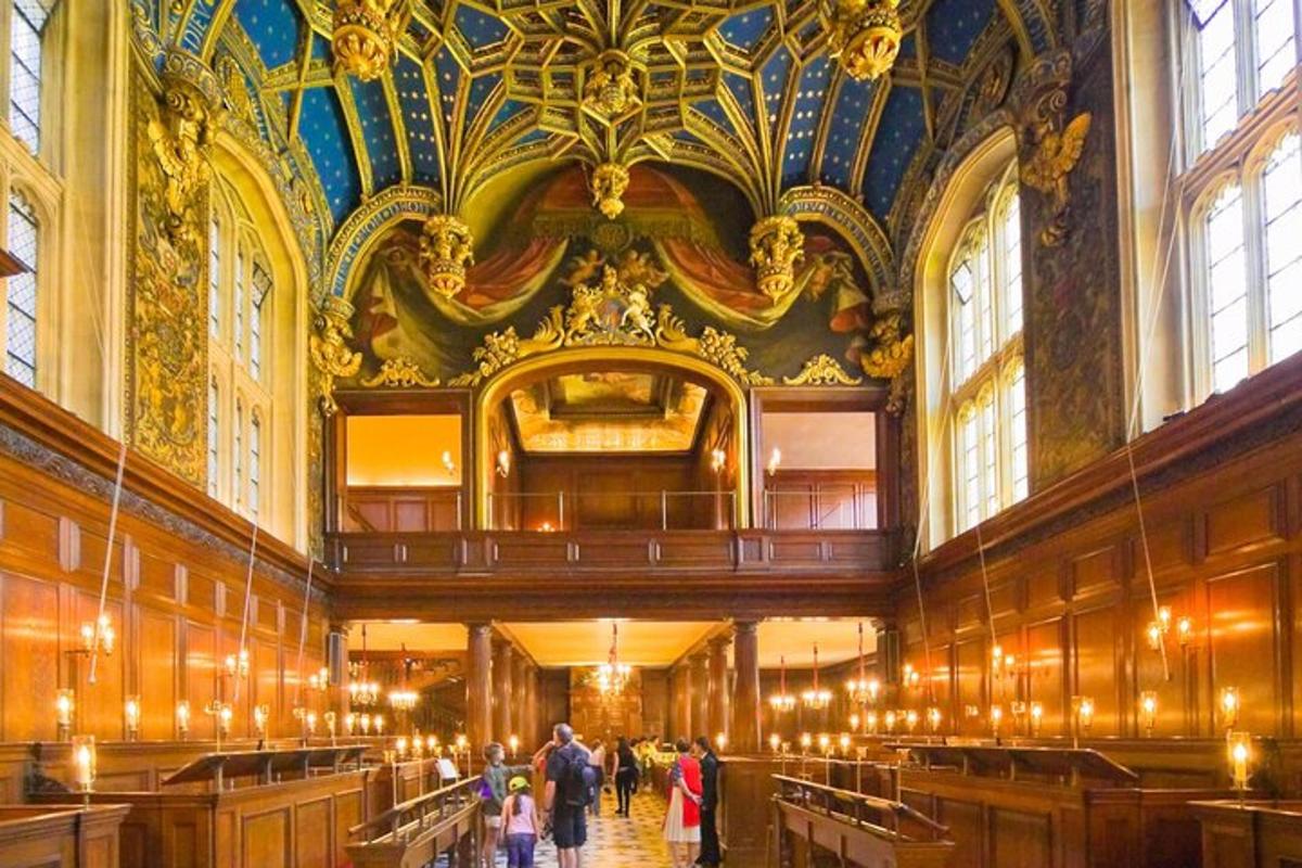 a large room with people walking around in a building