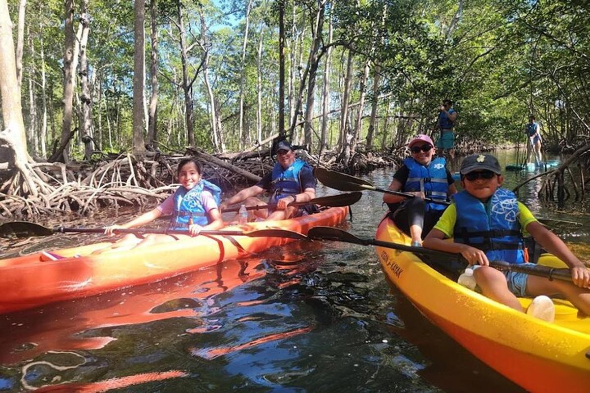 un groupe de personnes en kayak dans l'eau