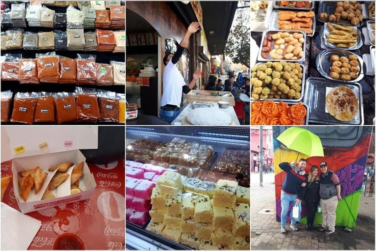 kolaj foto pasar dengan makanan