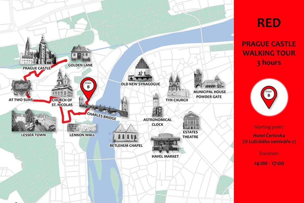 a map of the red castle walking tour