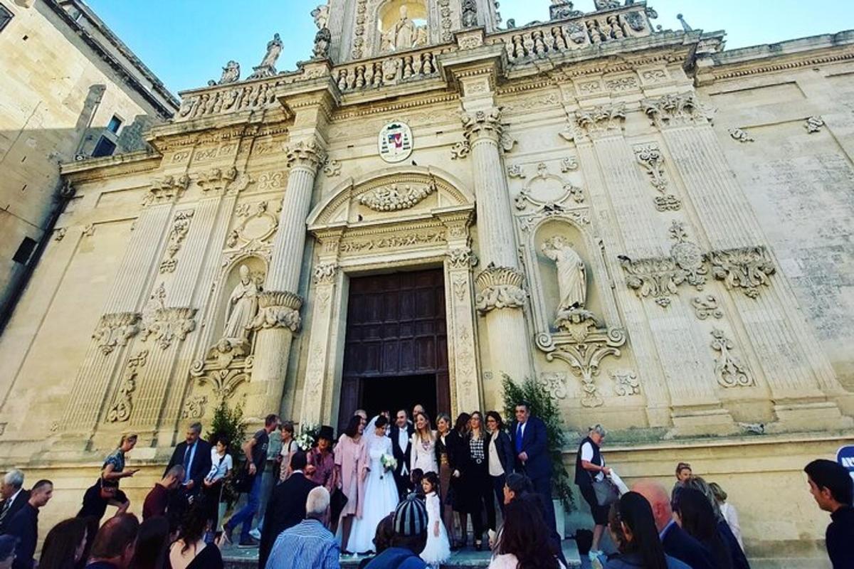 a group of people standing in front of a building