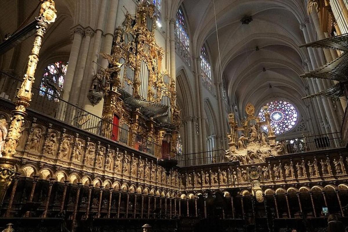 a large cathedral with a large organ and stained glass