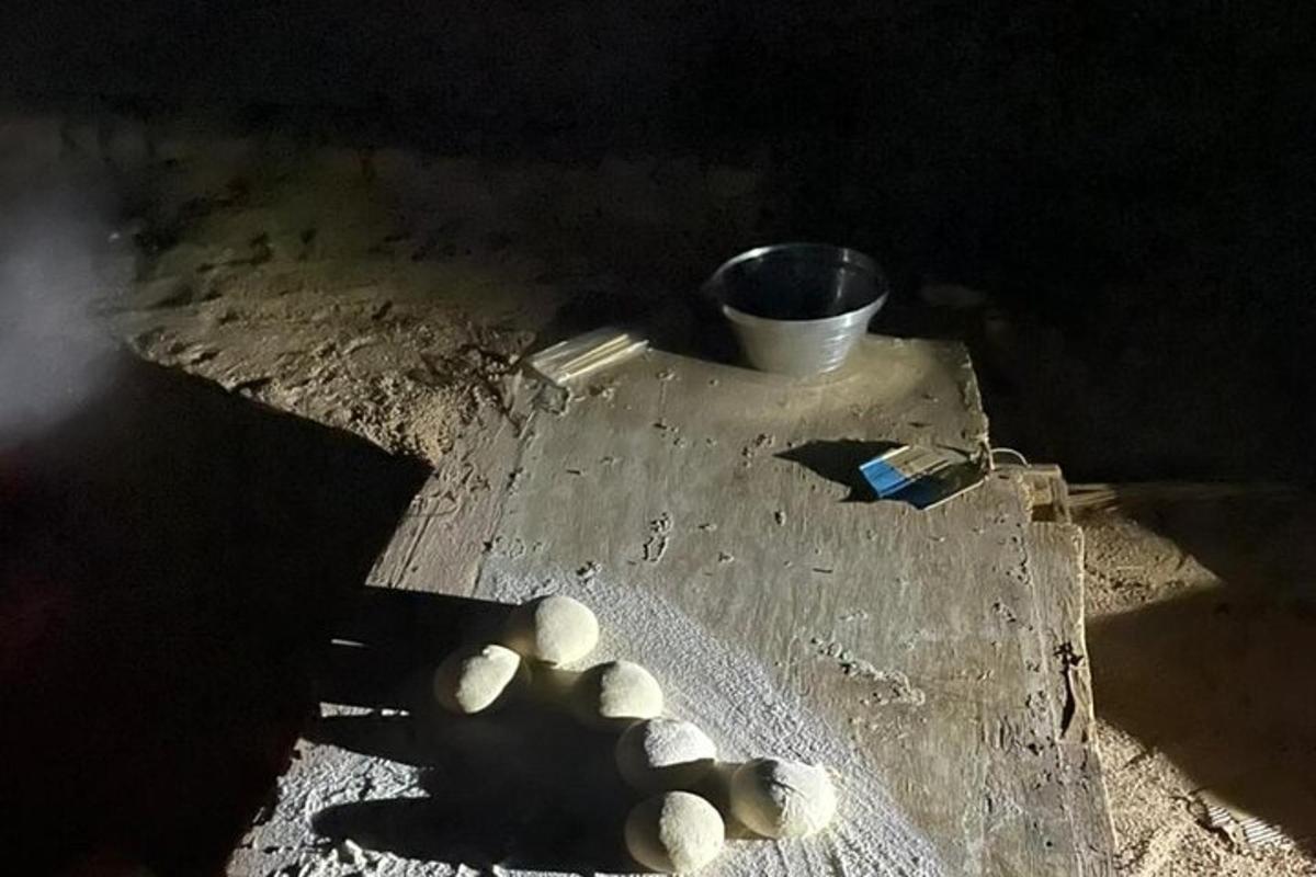 tangan seseorang memegang cawan di atas meja