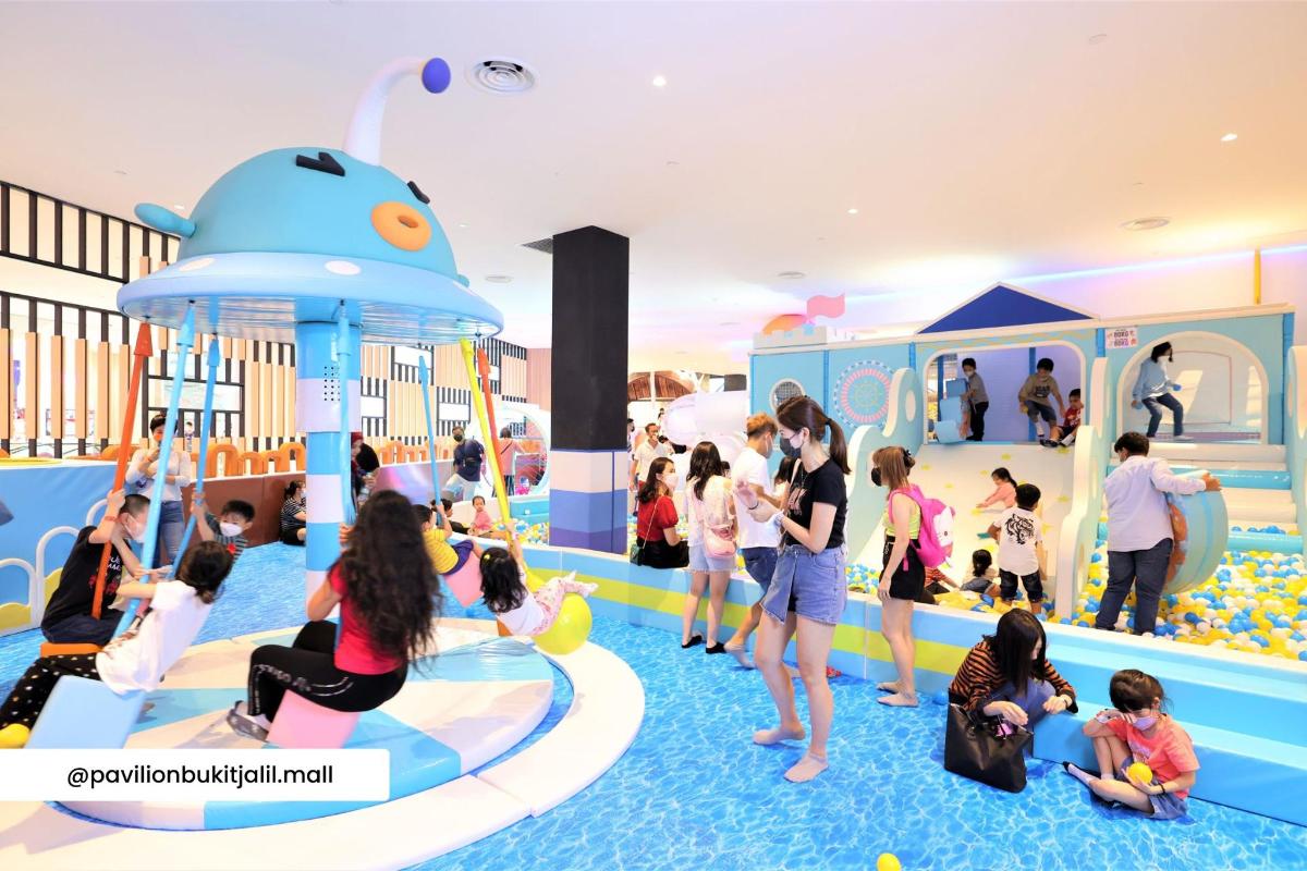a rendering of a childrens play area in an indoor playground