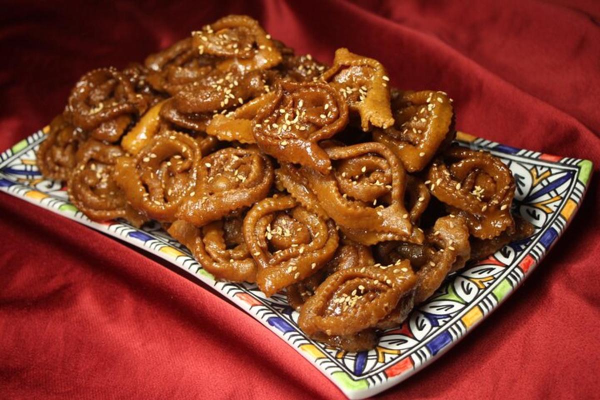 a pile of pretzels on a plate on a table