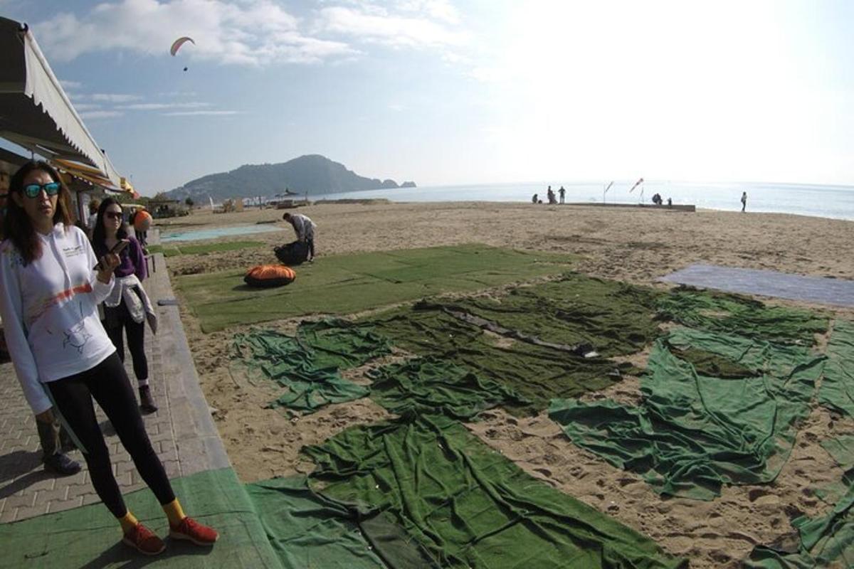 skupina ljudi, ki stojijo na plaži in spuščajo zmaje