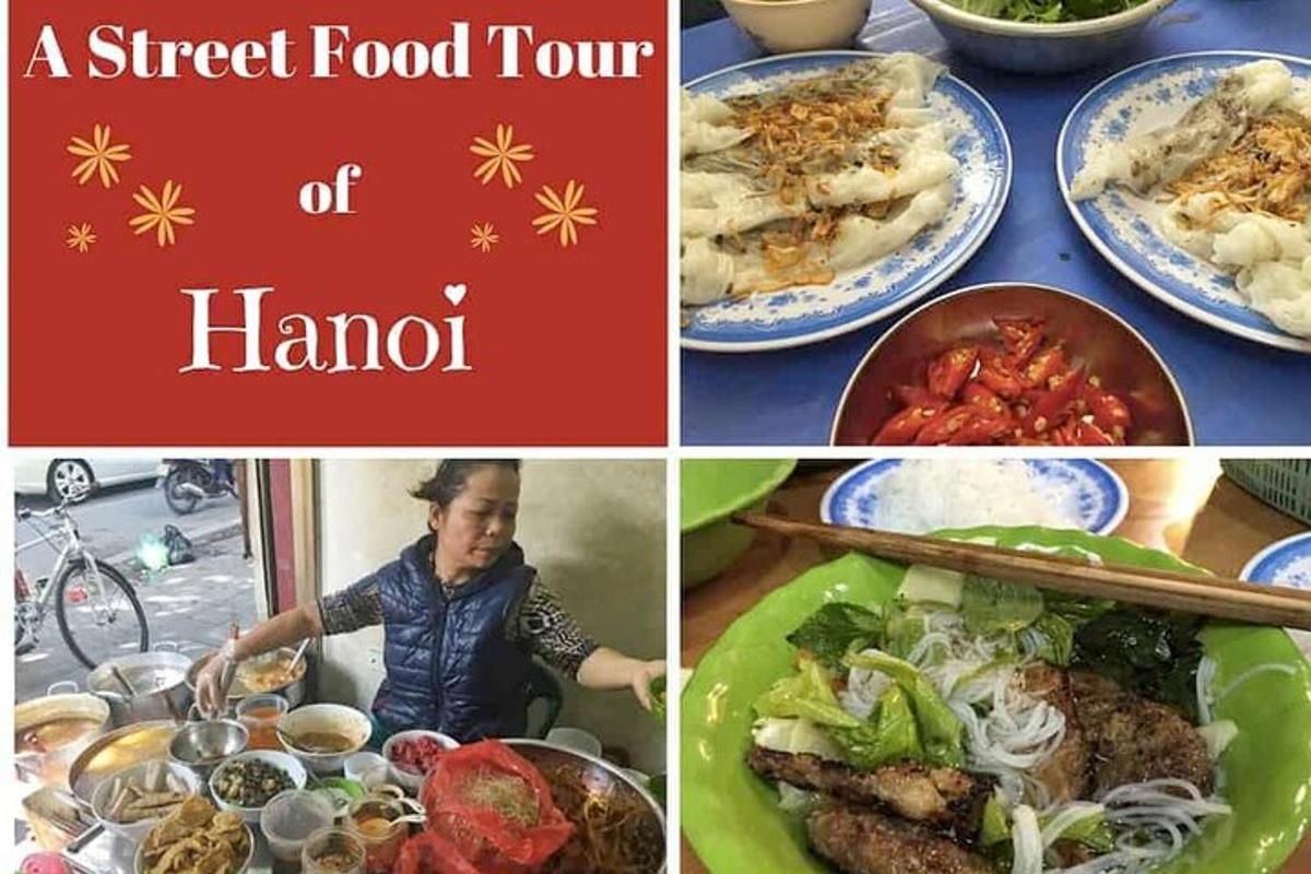 một bức tranh ghép bốn bức ảnh về đồ ăn trên đĩa