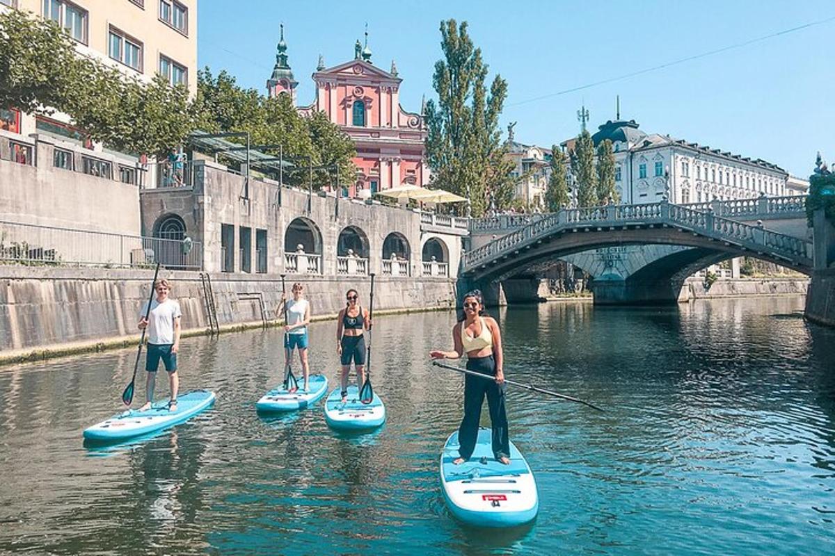 група людей на дошках для веслування у воді