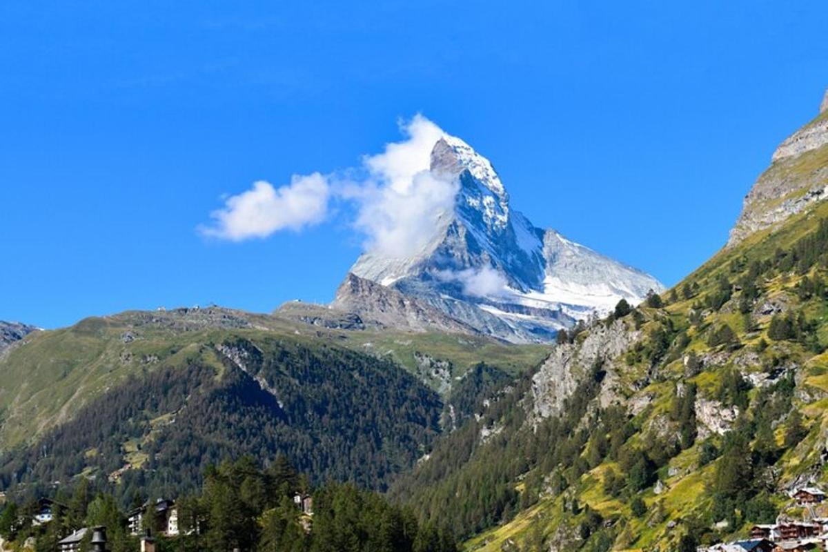 a mountain in the middle of a valley