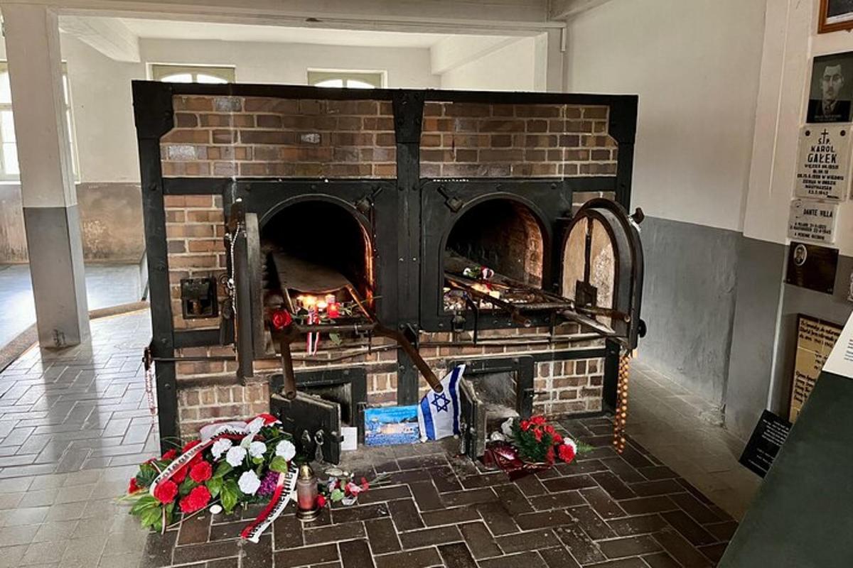 a brick fireplace with a fire in it