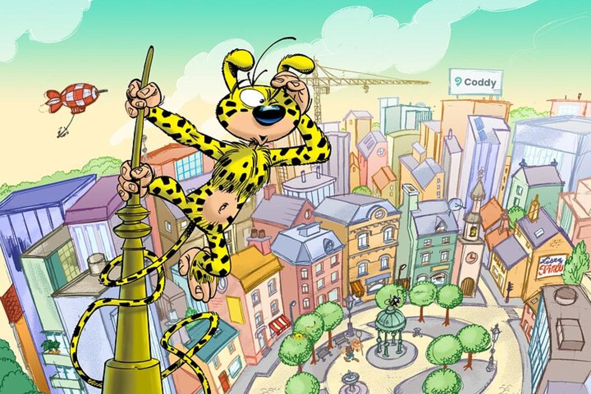 karikatura včely ve městě