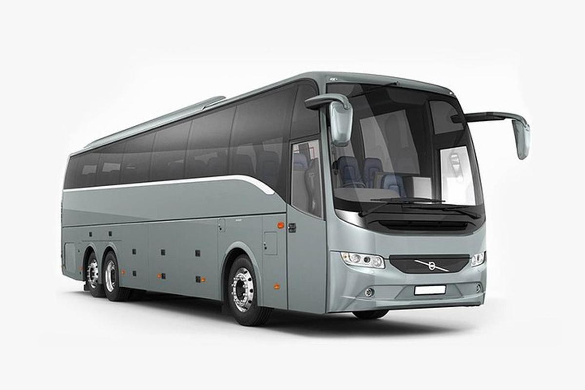 hall buss on valgel taustal