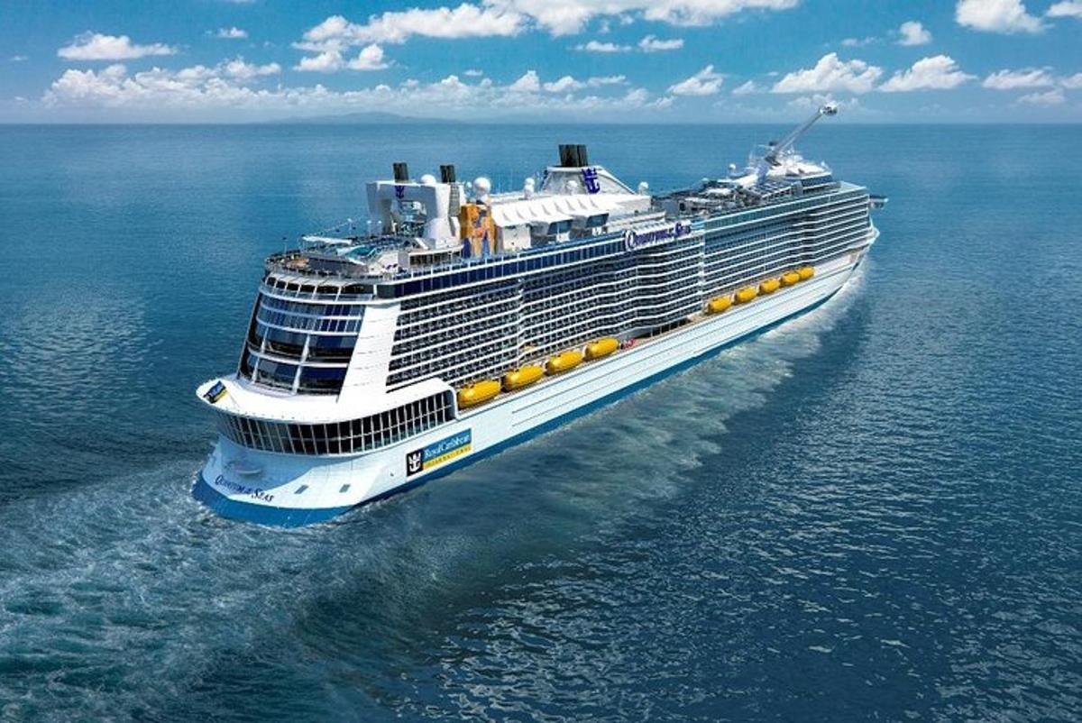 a cruise ship in the ocean on the water