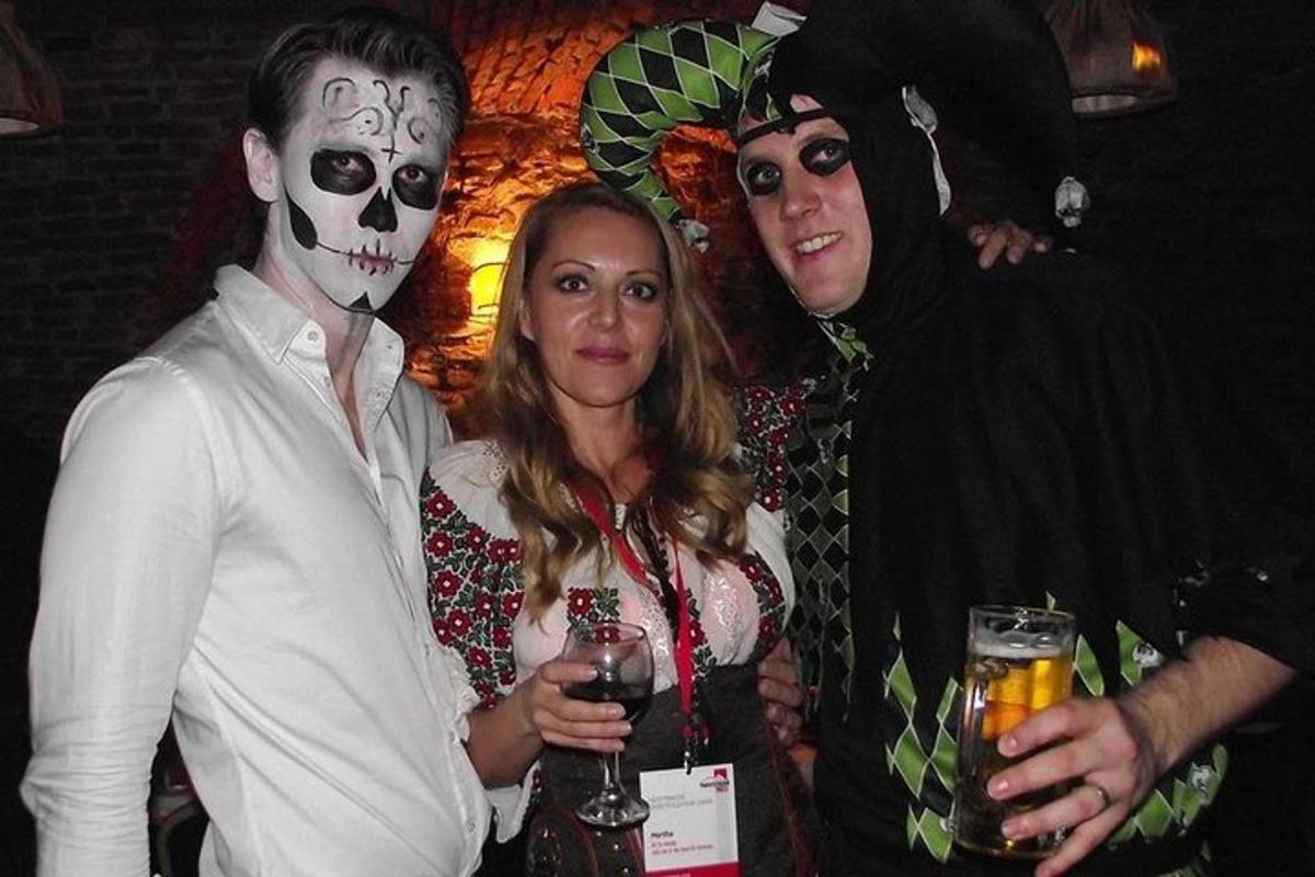 a group of people dressed up in skeleton costumes