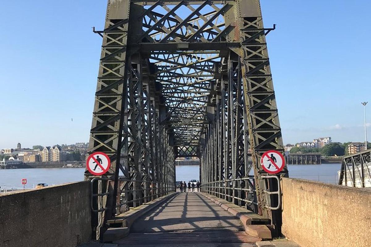 a bridge with two no crossing signs on it
