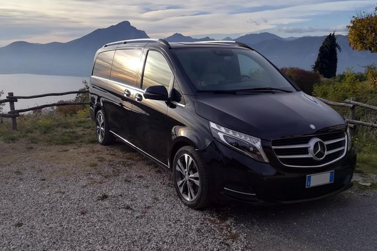 a black van parked on the side of a road