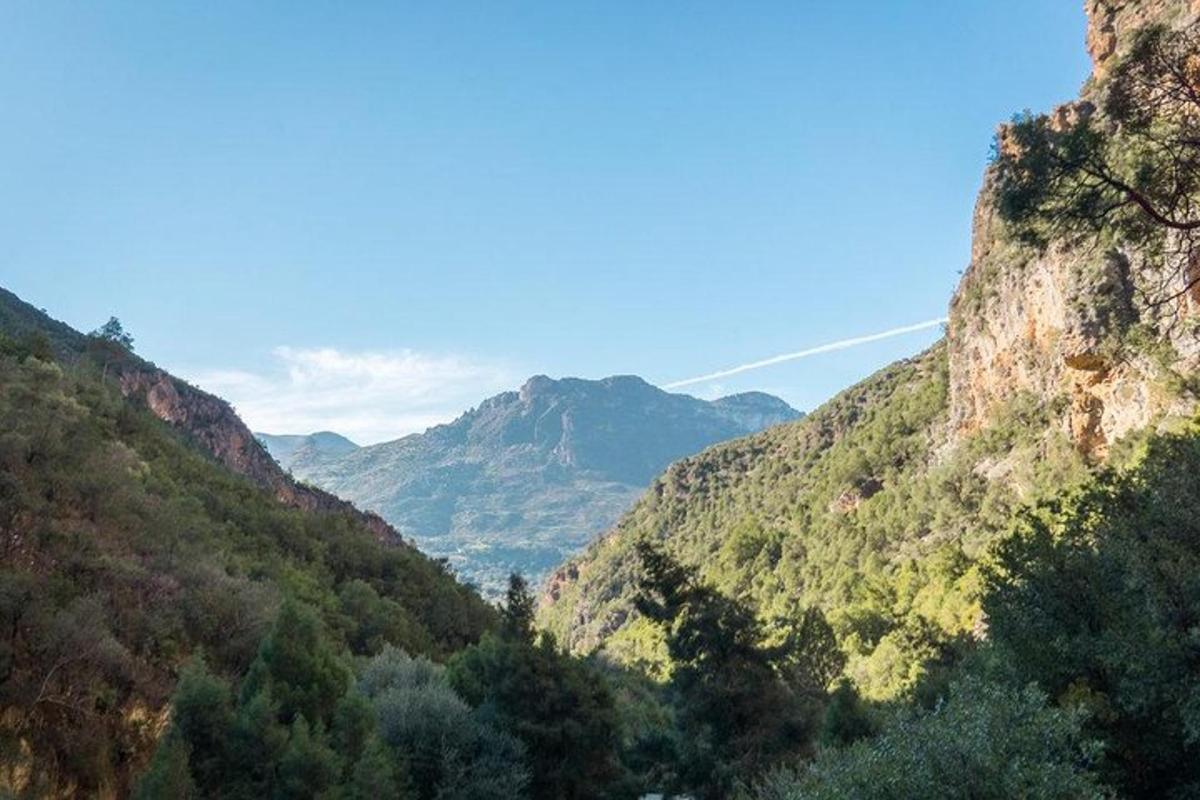 une vue d'une vallée dans les montagnes