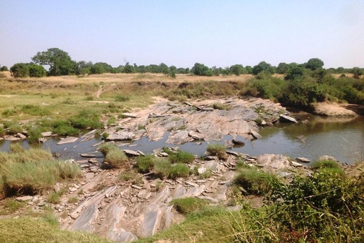 um rio no meio de um campo