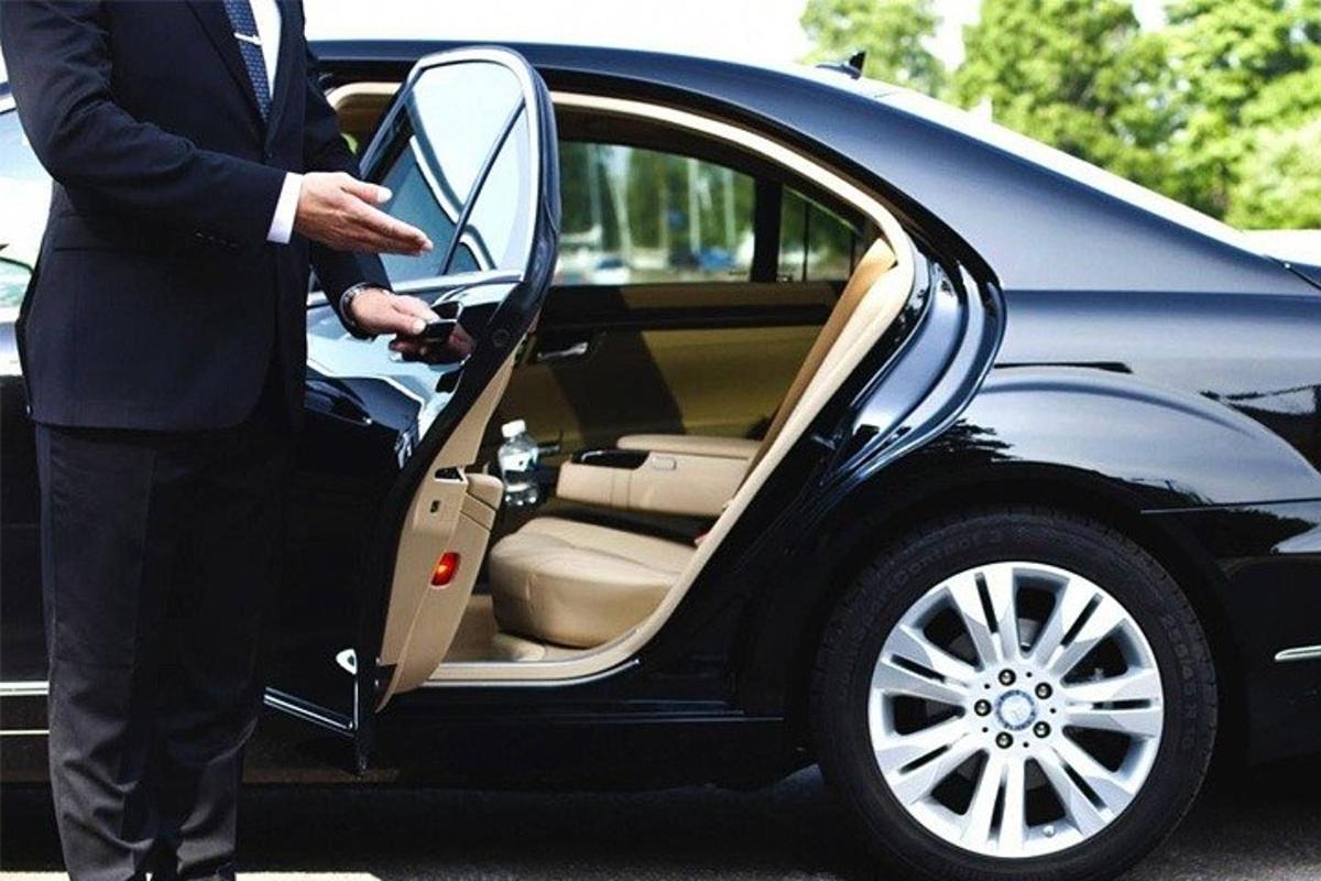 a man is opening the door of a car