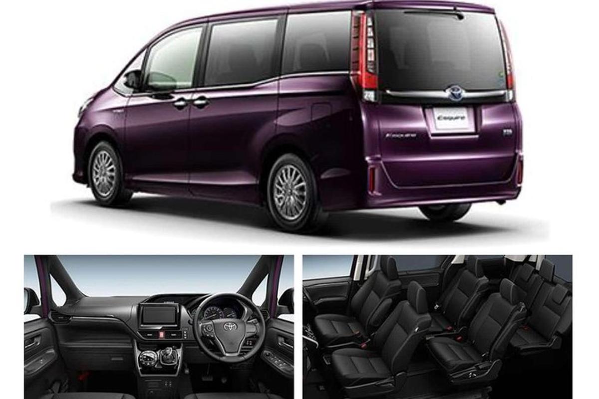 fialový minivan s otevřenými dveřmi
