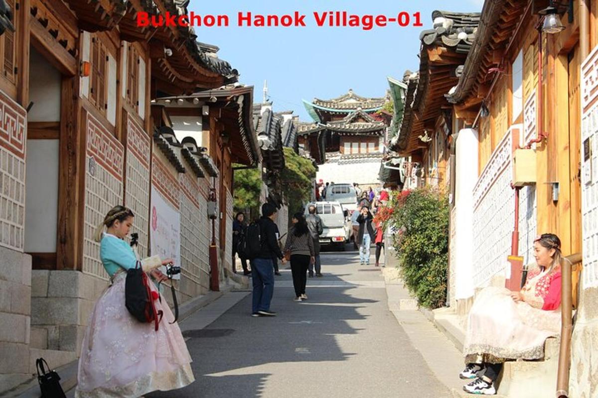 a woman walking down a street in an asian town