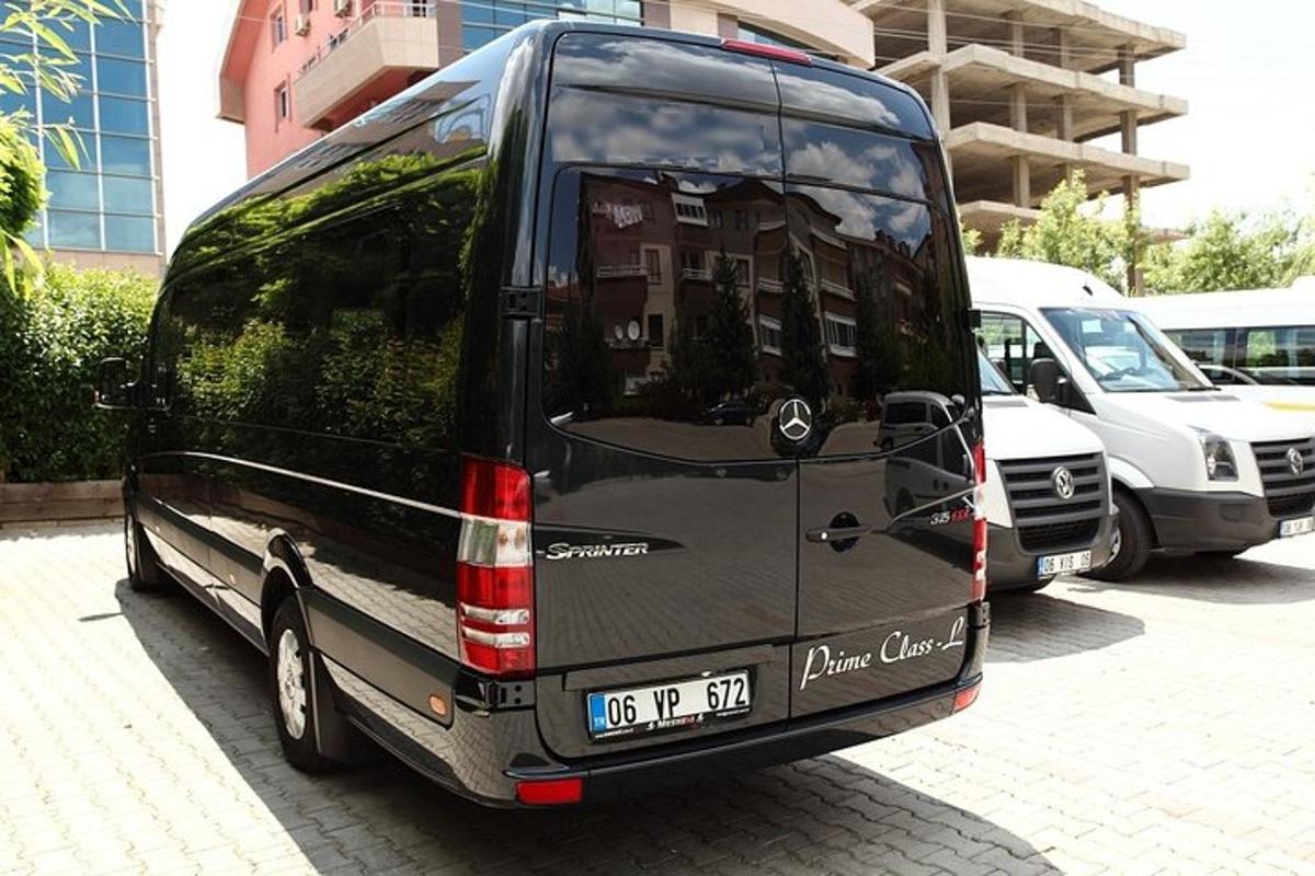 a black van parked in a parking lot