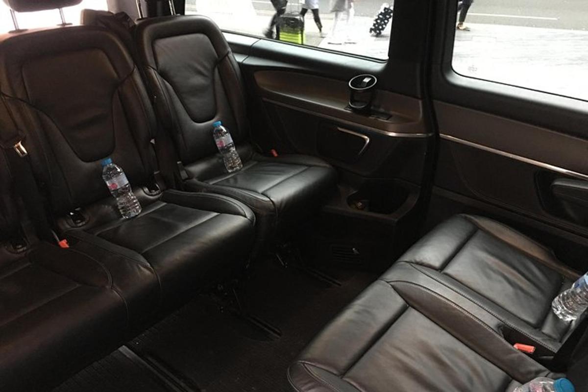 a back seat of a car with two seats in the back