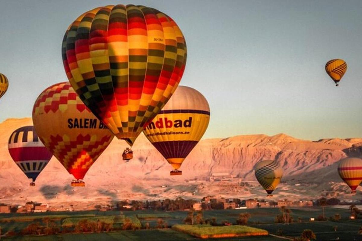 un gruppo di mongolfiere che volano nel cielo