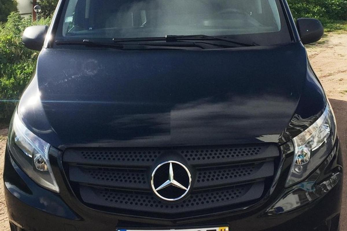 auto Mercedes Benz zaparkované na příjezdové cestě